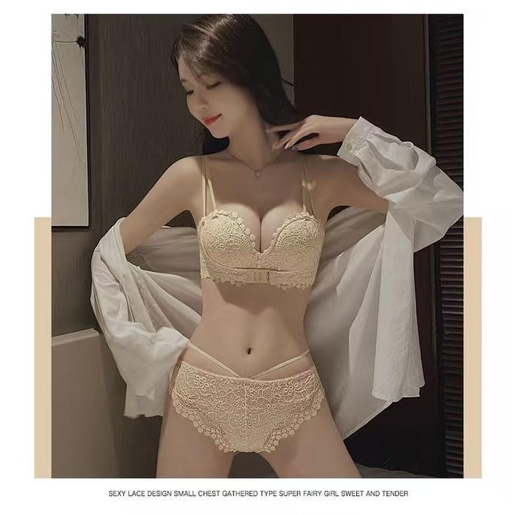 Satinya- (Set Bra+ Celana )Lifting Push Up Half Cup Strapless Bra Comfortable Daily Bra Wanita