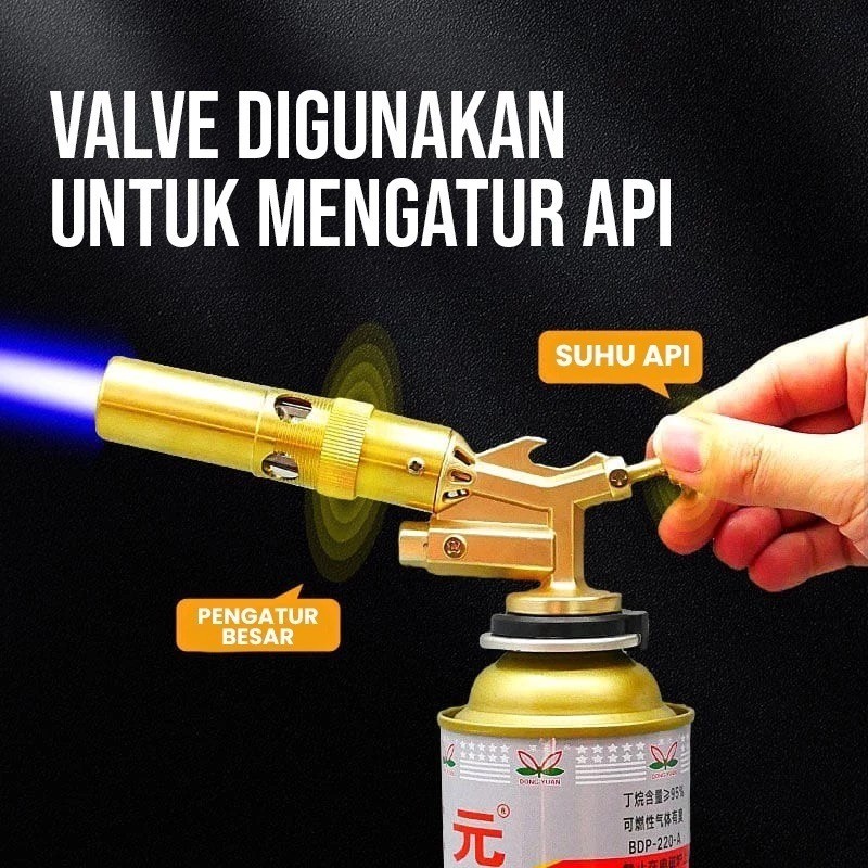 [Home_Sweet] Kepala Gas Torch Kaleng Tabung Portable Flame Gun Las Api Pemantik