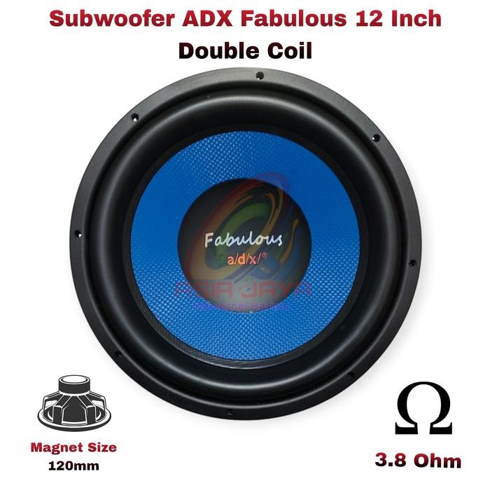 Subwoofer ADX Fabulous 12 inch Double Coil Biru Bass Black Speaker