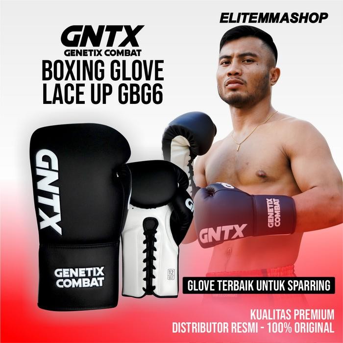 GENETIX COMBAT GNTX Lace Up Boxing Gloves Sparring Boxing Sarung Tinju GBG6