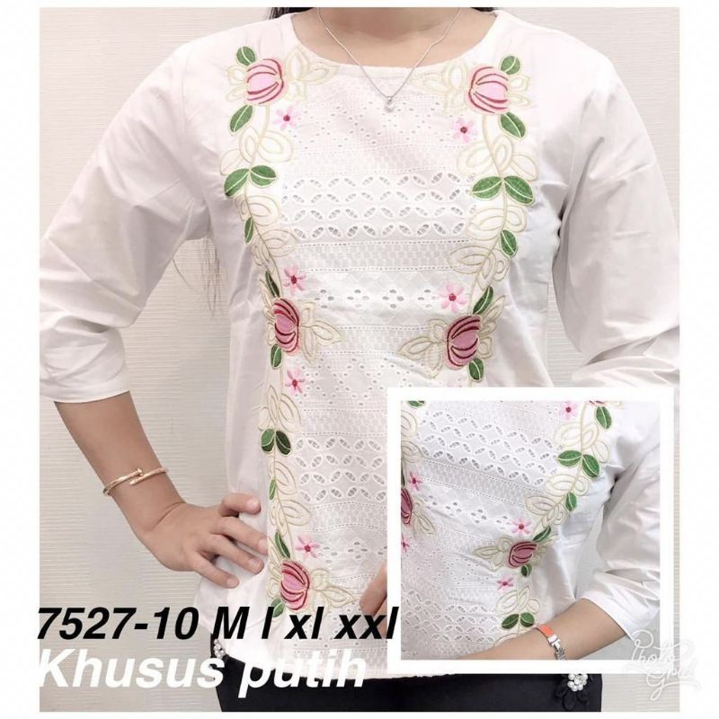 [READYY] Blouse wanita katun bolong bordir bungga