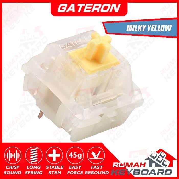SWITCH - GATERON - MILKY YELLOW - 5 PIN - 50g - PCB MOUNT - LINEAR