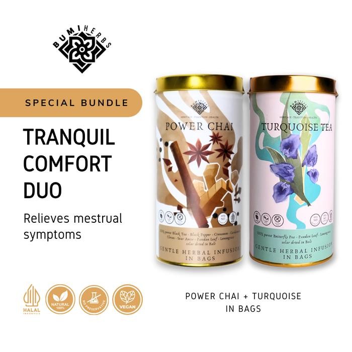 

TRANQUIL COMFORT DUO - Bundle Serenity/Power Chai and Turquoise Tea (In Bags)