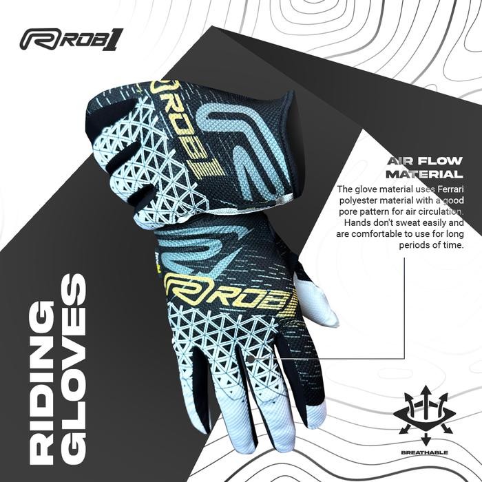 GLOVE RIDING ROB1 BLACK GOLD