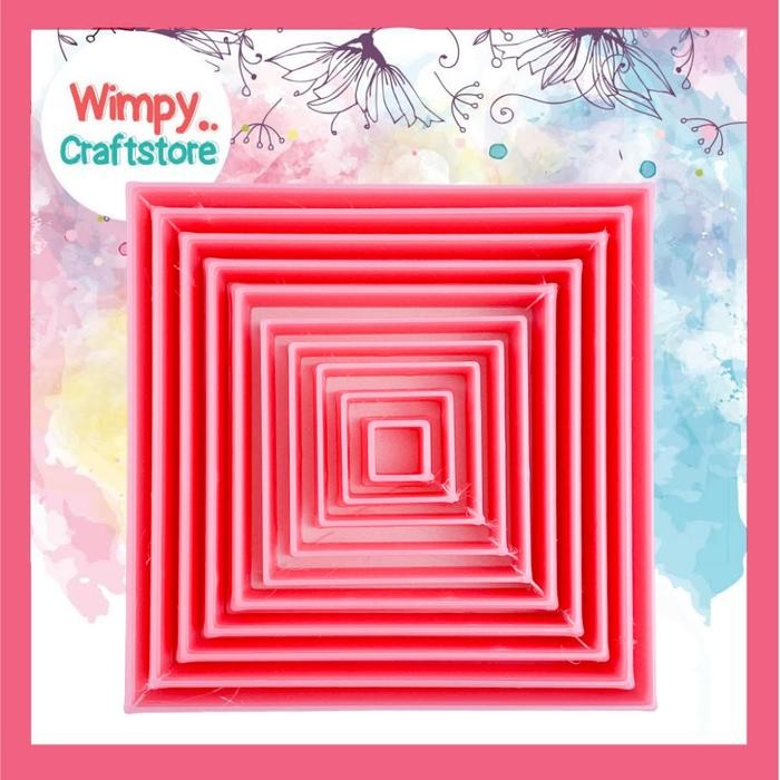 TERLARIS Cetakan Square Cutter Polymer Cetakan Anting Cookie Clay Cutter Kotak