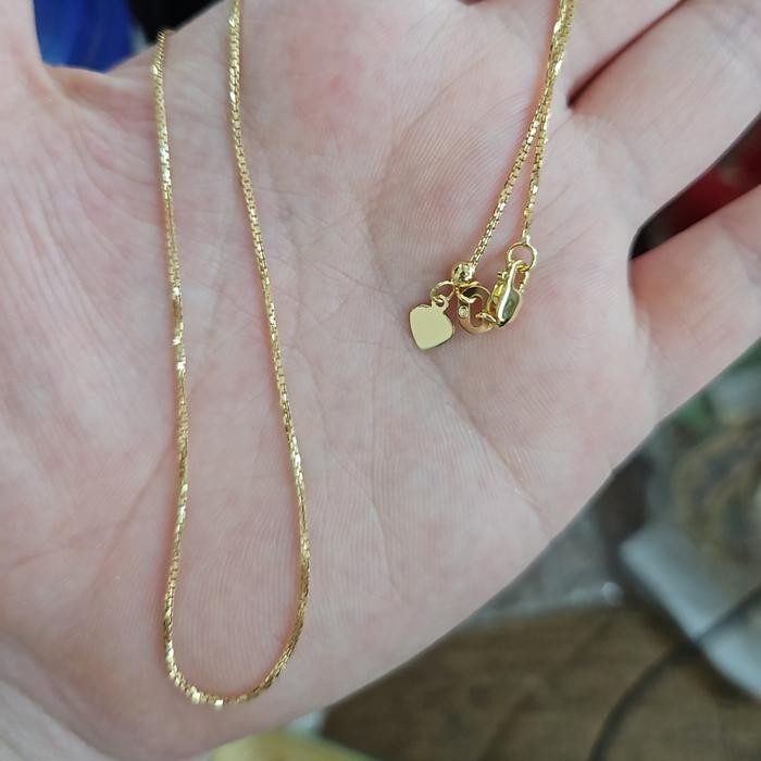 Outsy- Kalung Serut Italy Santa Emas Asli Ubs Gold 375 8K Panjang Adjustable