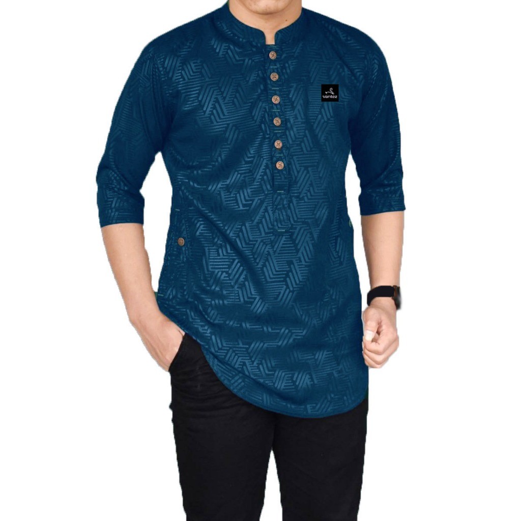 PROMO / Baju Koko Kurta Embos Basic Katun Toyobo M-XXXL
