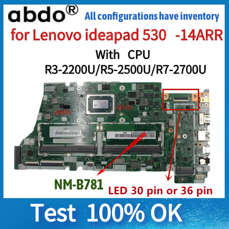 For Lenovo Yoga 530-14ARR 530S-14ARR  FLEX 6-14ARR Laptop Motherboard.NM-B781 Motherboard.W/AMD R3-2