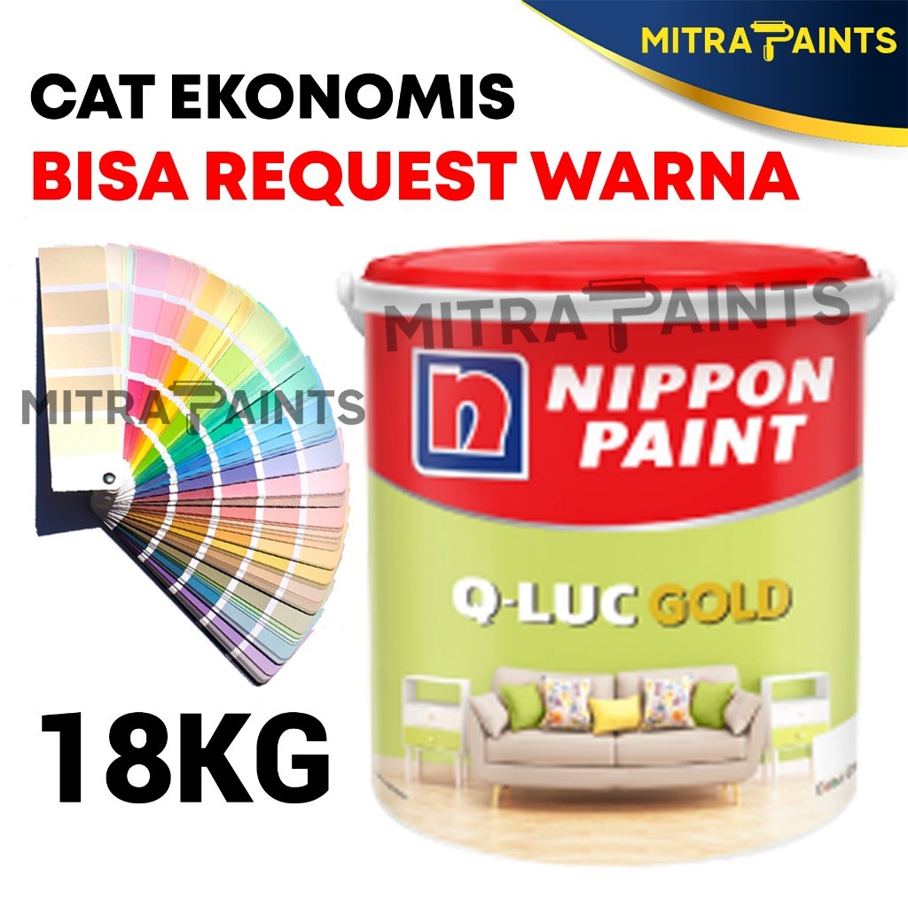 CAT 1 PAIL QLUC GOLD NIPPON PAINT / CAT INTERIOR NIPPON PAINT 18 KG 1 EMBER / CAT DINDING EKONOMIS