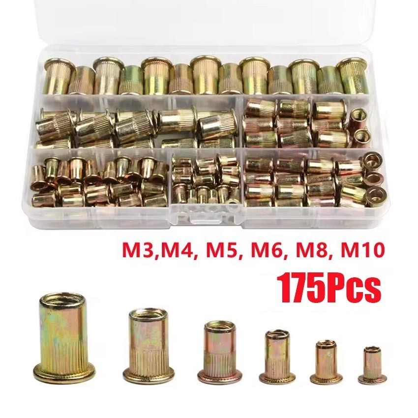175PCS Rivet Nut mur tanam / rivnut / mur furniture knockdown / Rivet Nut Mur Rivet Nut Kuning