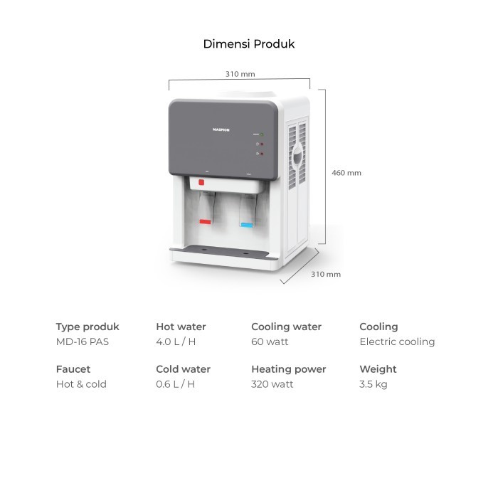 Maspion Dispenser Portable Hot and Cold MD-16 PAS