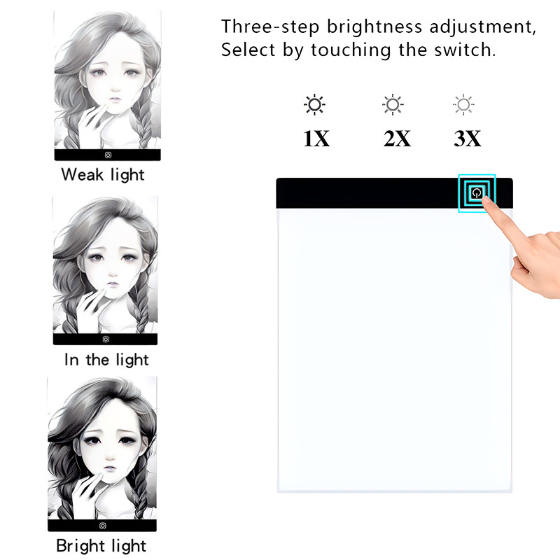 

A3 Led Copying Table Children Drawing Board Transparent Copying Table Adjustable Brightness Night