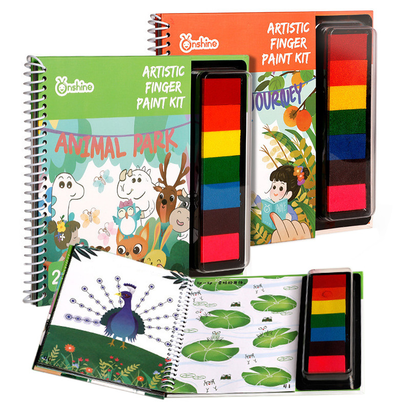 

Toddler Diy Fingerprint Activities Book Drawing Toy Finger Doodle Animal Cognition Fine Motor