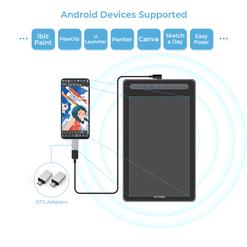 

Xppen Deco L Graphics Tablet 10X6 Inch Drawing Tablet 8192 Levels With 8 Shortcut Keys X3 Smart