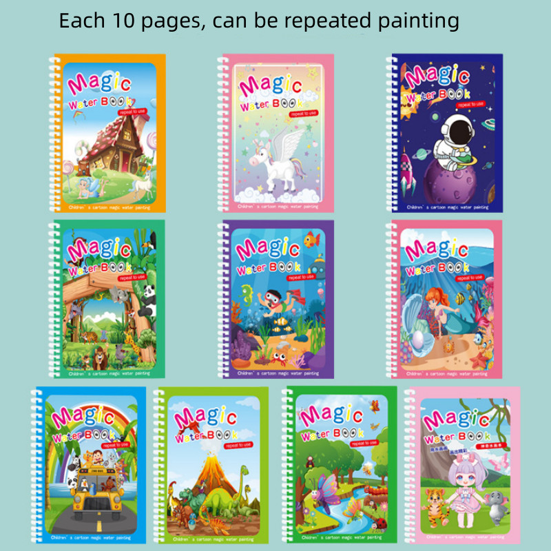 

Magic Water Drawing Book Children'S Montessori Reusable Coloring Book, Sensory Early Educational