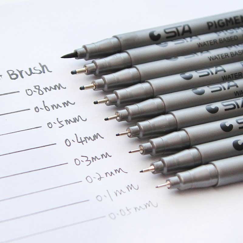 

Waterproof Fade Proof Micron Pen Tip Fine Liner Black Sketch Water Marker Pen For Manga Markers