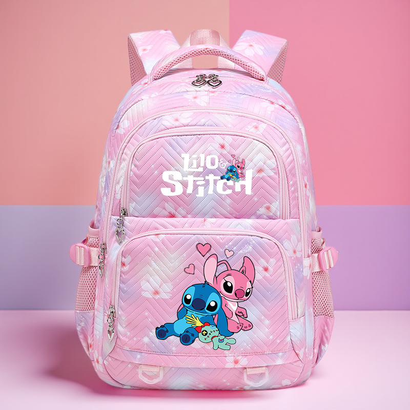 Large Capacity Stitch Backpack, Anime Printed Daypack, Lightweight Schoolbag, Casual Travel Commute