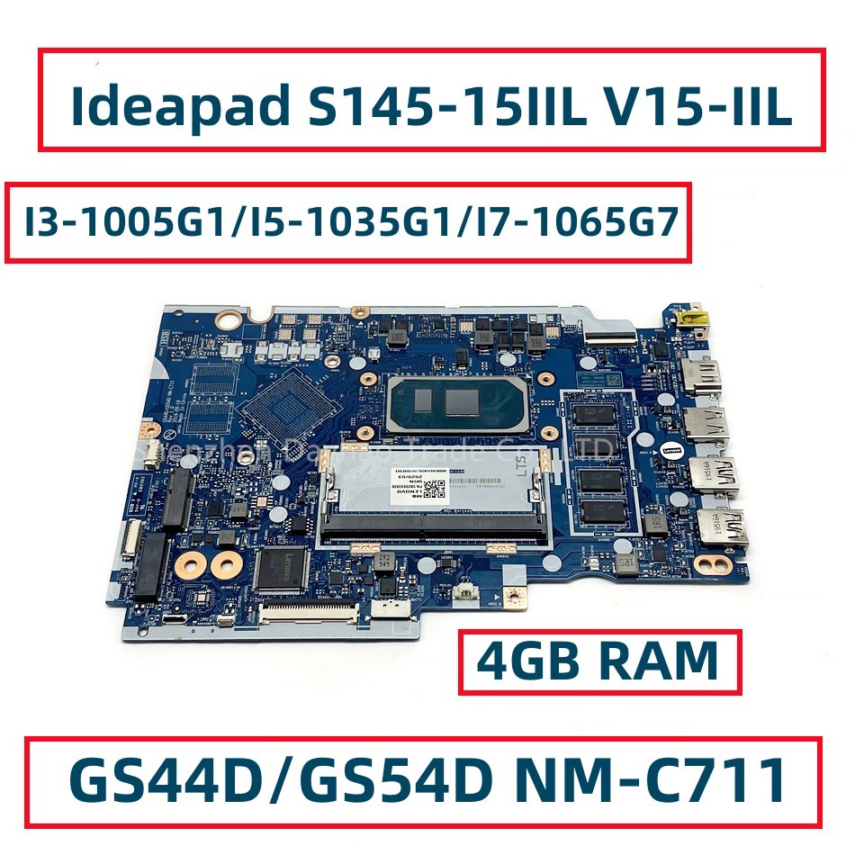 For Lenovo Ideapad S145-15IIL V15-IIL Laptop Motherboard GS44D/GS54D NM-C711 UMA With I3-1005G1 I5-1