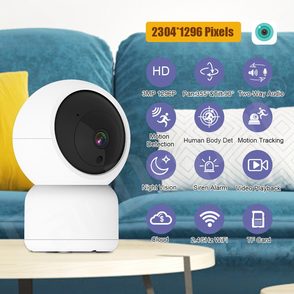 Camdepot 3Mp Ip Camera Onvif For Nvr Area Alarm 2.4Ghz Wifi Camera Ai Track Humanoid Detect Two Way