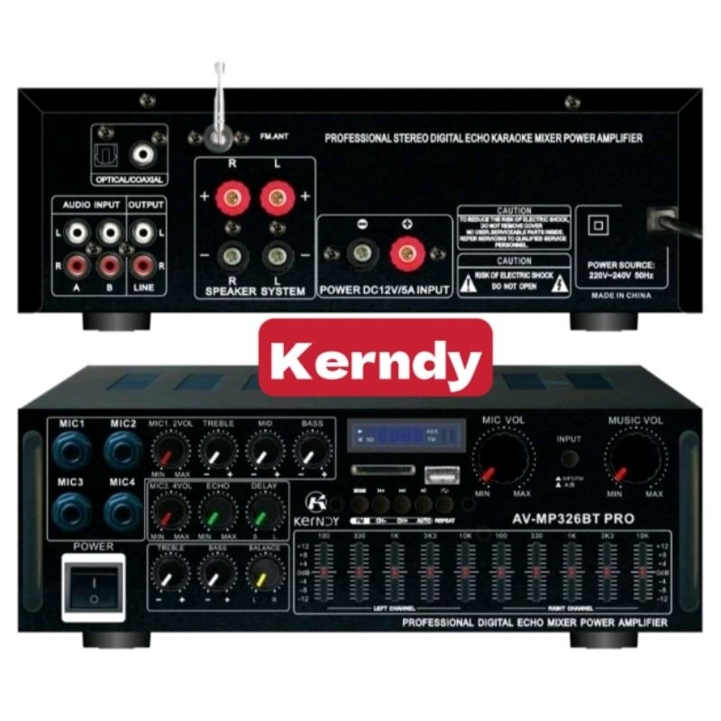 Amplifier Bluetooth EQ Audio Karaoke Home Theater Optical/Coaxial av 326bt pro KERNDY AV-MP326BT PRO