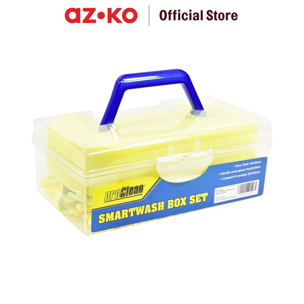 AZKO Proclean Set Lap Cuci Mobil 4 Pcs Kain Pembersih Microfiber Perlengkapan Cuci Oto Perawatan