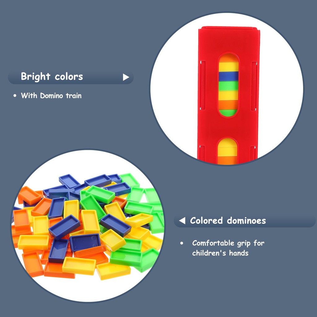 Plastic Domino Toy Early Education Toys Colorful Wood Domino Toy Dominoes Racing Toy Domino Train