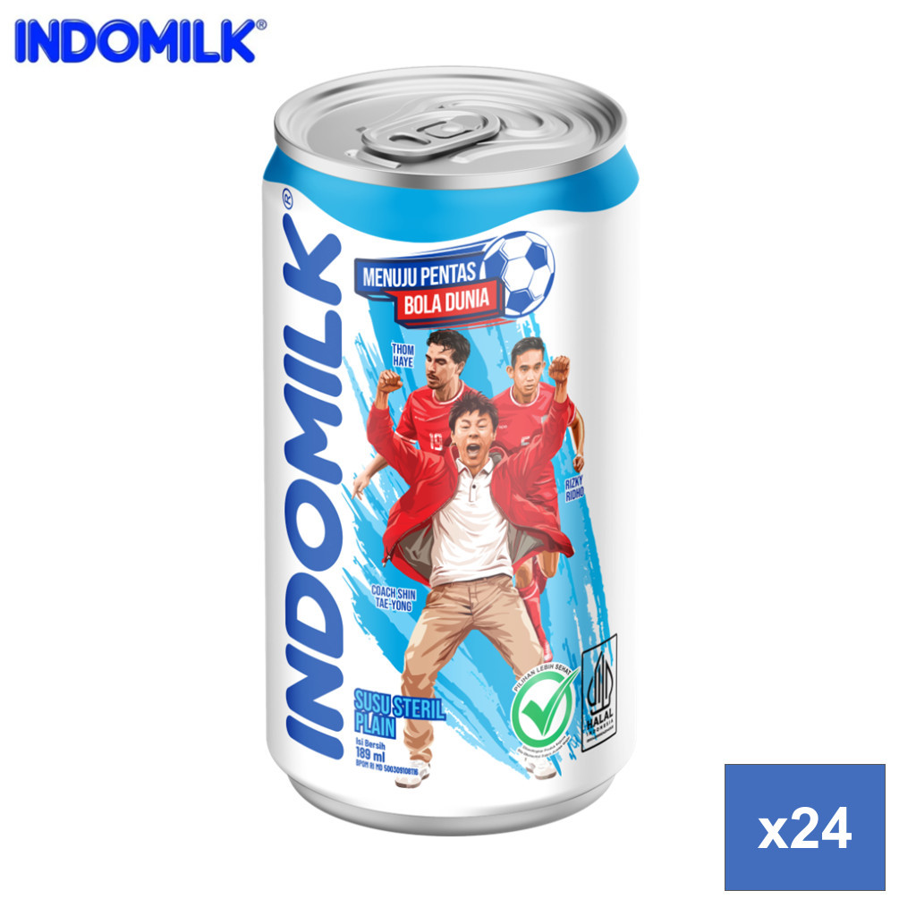 

INDOMILK SUSU STERIL PLAIN 189 ML EDISI KEMASAN TIMNAS X24 [1 KARTON] BEST SELLER
