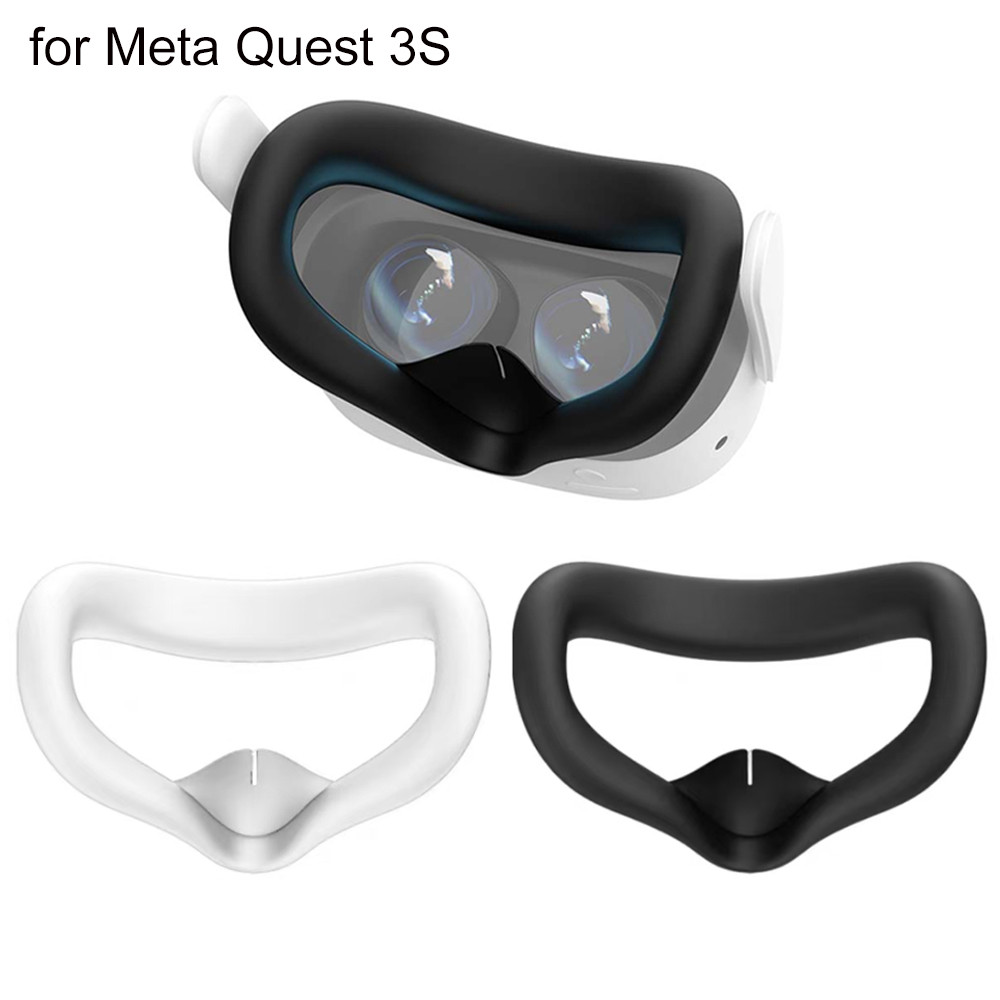 Silicone VR Face Mask For Meta Quest 3S Facial Interface Sweatproof Mask Face Cushion Lightproof Mas