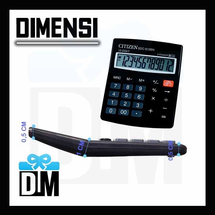 

[READY] Kalkulator 12 Digit Alat Mesin Hitung Citizen Cmzen Czen Office Ukuran Standar Dengan Dus