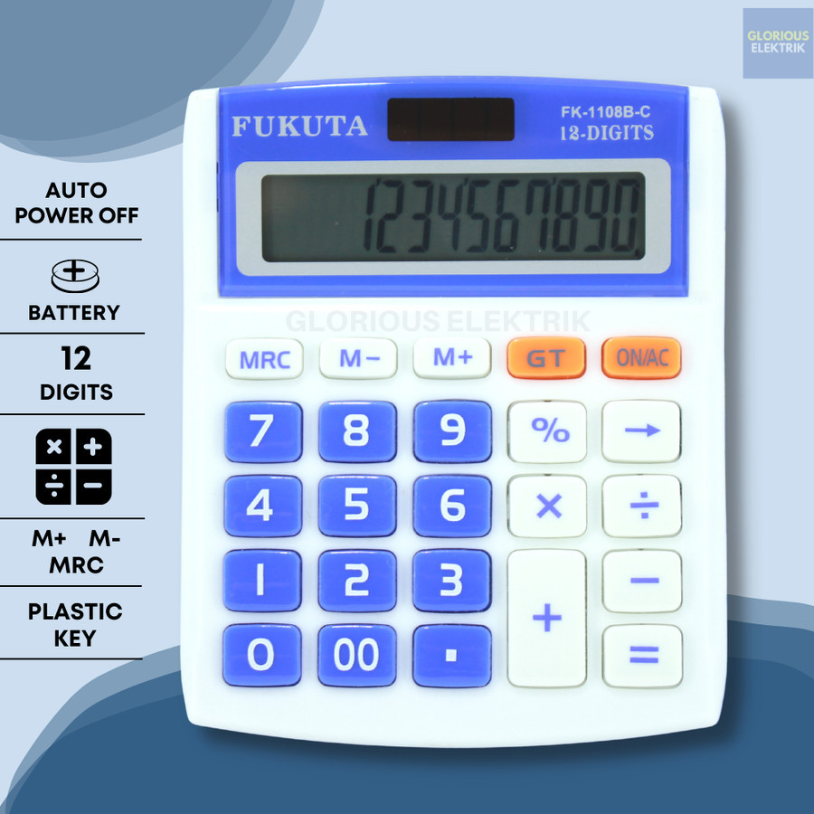 

[READY] Kalkulator / Calculator 12 Digit FK-1108B-C Colourful