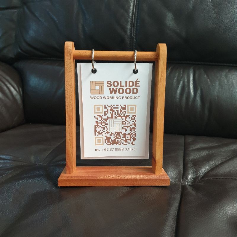 

[READY] Tentcard kayu A6 dudukan stand tempat menu hanger nomer meja tent card ( Export grade )