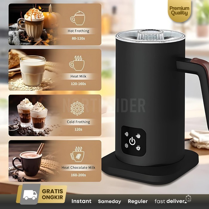 Milk frother steamer Susu elektrik otomatis panas dingin 350ml MF350