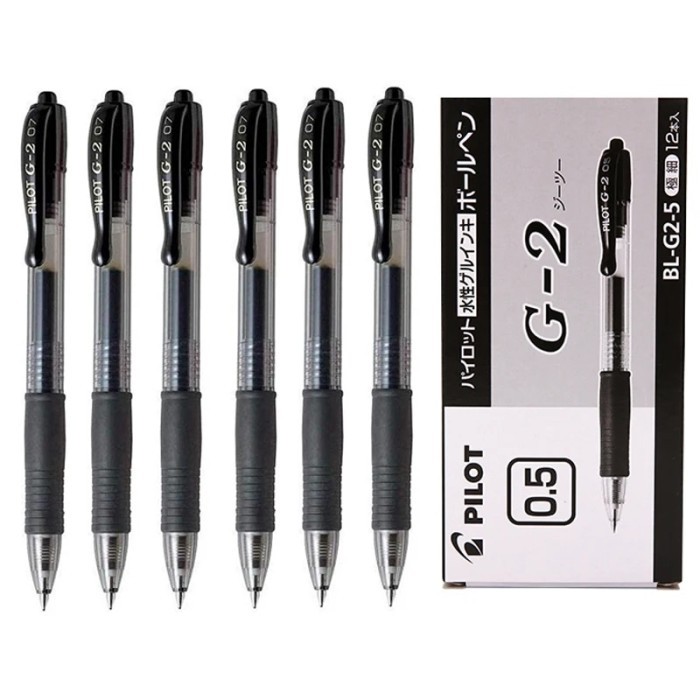 12pcs/Box PILOT BL-G2 Retractable Gel Ink Pen Set 0.38mm 05mm 07mm