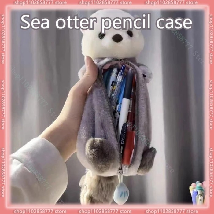 Kawaii Bestevers Sea Otter Pencil Case Plush Sea Otter Doll Pencil