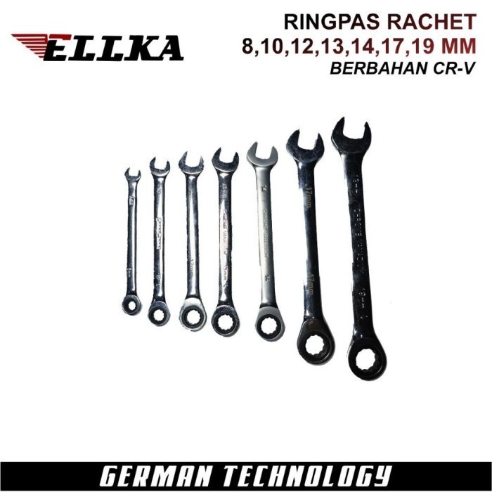 Promo Kunci Ring Pas Rachet 7 Pcs 8 10 12 13 14 17 19 Kunci Ring Ratchet Kunci Ring Pas Set Ratchet