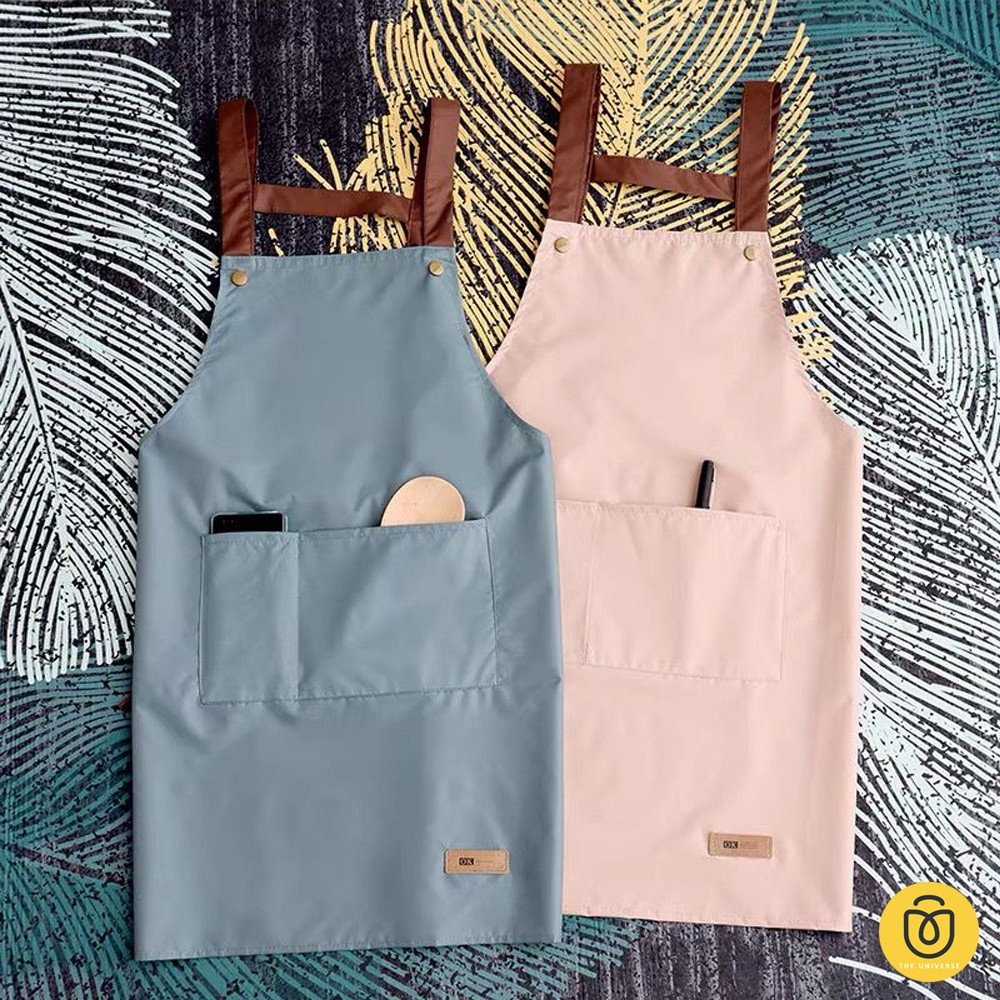 Baru Apron Waterproof Celemek Masak Dewasa Apron Motif Polos - Hw157