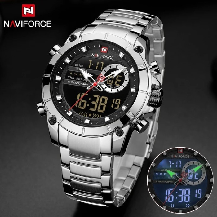 Mens Watches NAVIFORCE 9163 Men Military Sport Wristwatch Stainless