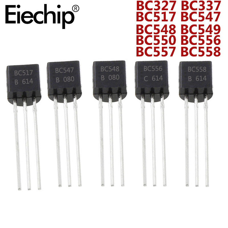 IMPORT 50PCS BC327 BC337 BC517 BC547 BC548 BC549 BC550 BC556 BC557 BC558 TO-92 TRANSISTOR NPN PNP