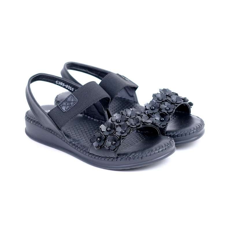 Sepatu Sandal Wanita Flats AUSTIN Chandelle - Black *