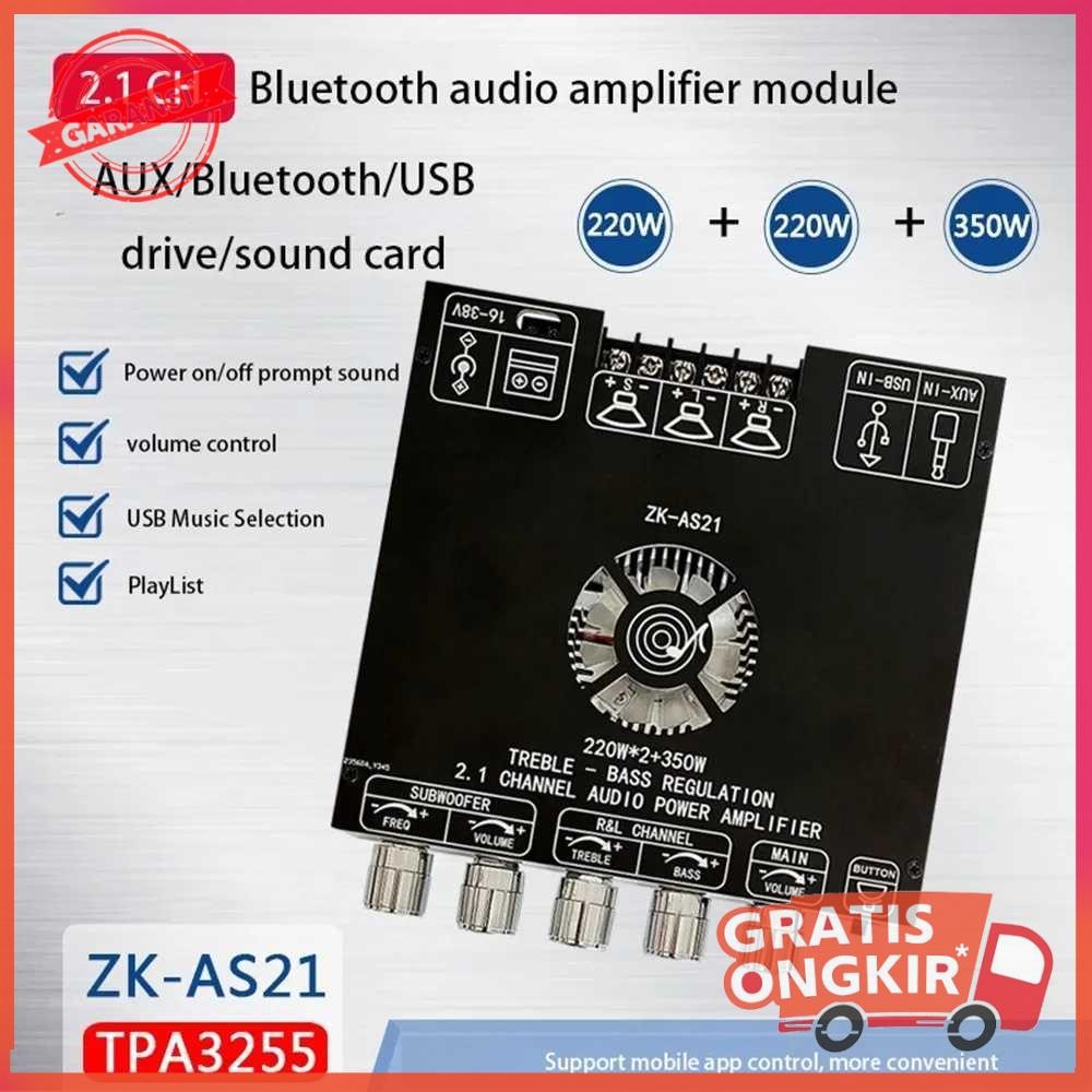 Amplifier Board Audio Bluetooth USB 2.1 Channel DIY - ZK-AS21