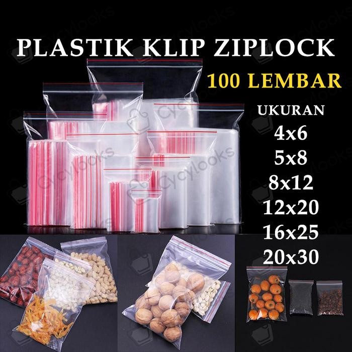 Plastik Klip Ziplock Zipper Bag Makanan Tebal Plastic Clip Kecil Besar