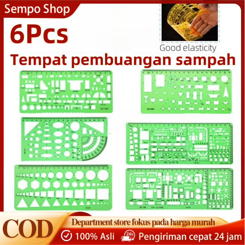 

6Pcs Penggaris bentuk desain interior alat desain desain Grafis perancang Alat tulis alat gambar templat perlengkapan sekolah