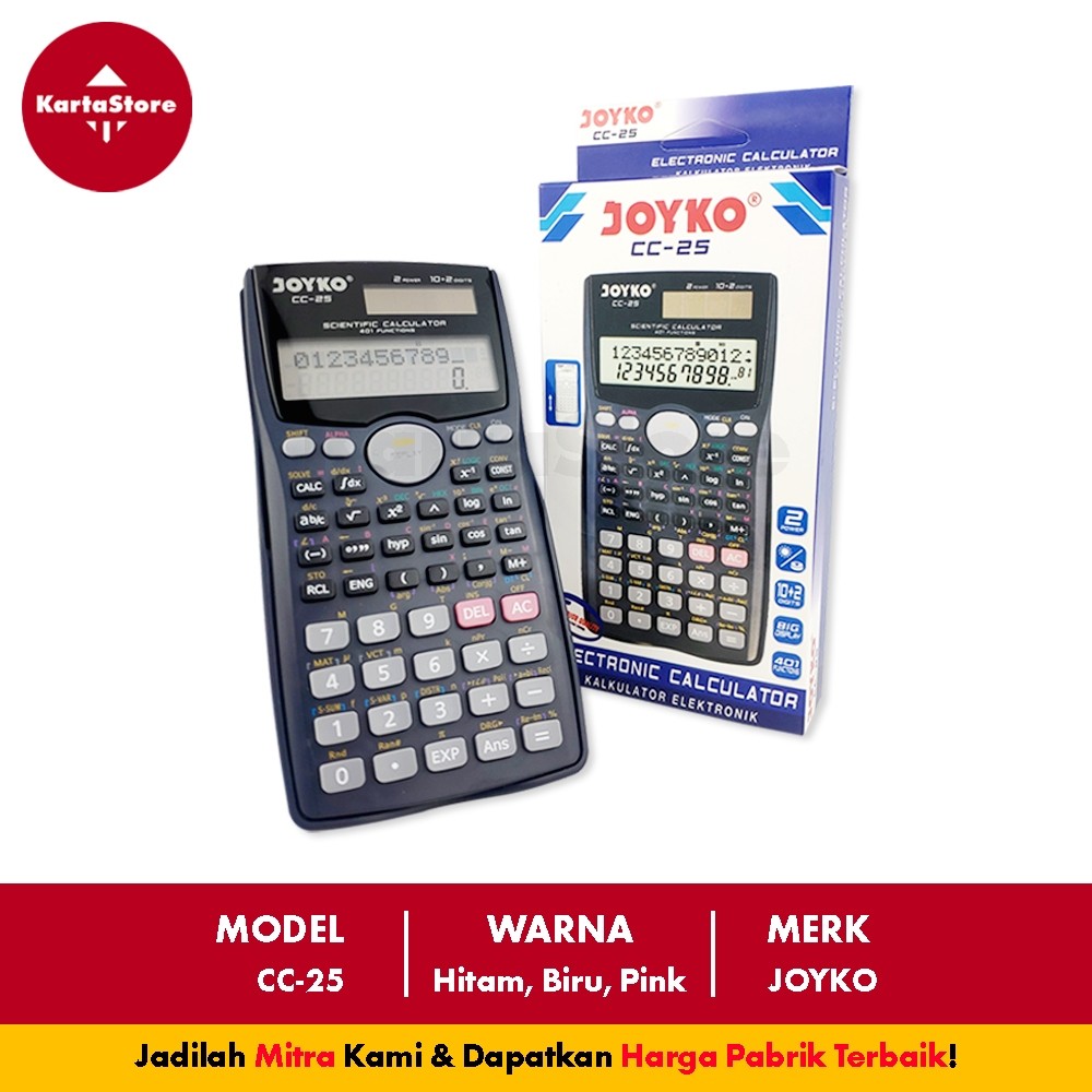 

Calculator Kalkulator Joyko CC-25 Scientific 401 Functions KartaStore