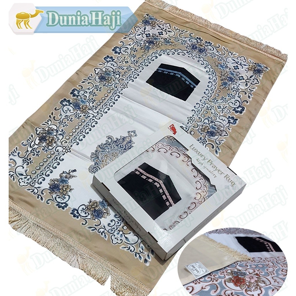 

SAJADAH BOX TEBAL BESAR MOTIF KABAH TIMBUL BORDIR TURKI UNTUK SESERAHAN MAHAR TURKEY TURKIYE