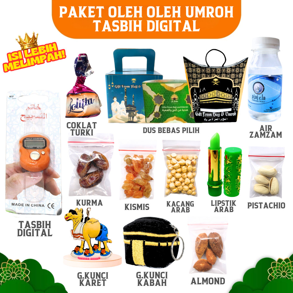 

OLEH OLEH UMROH DAN HAJI GIFT PAKET HAMPERS TAS SOUVENIR HAJJ AIR ZAMZAM ORIGINAL TASBIH DIGITAL