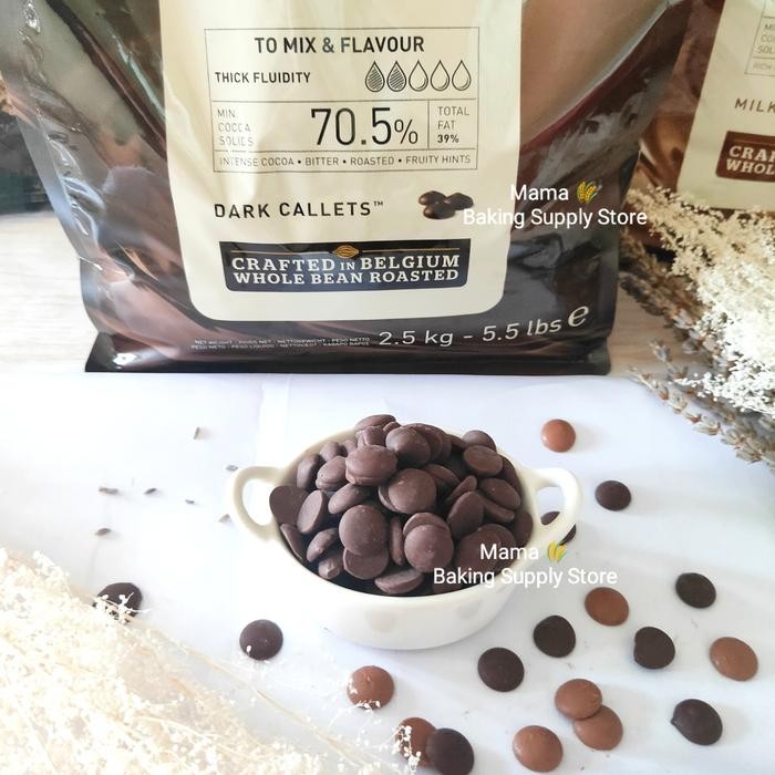 CALLEBAUT Dark Chocolate Callets Button Couverture 70 70.,5% 1 kg Terlaris