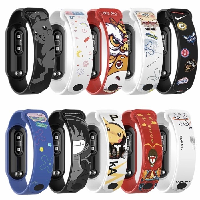 (Expert) Strap MiBand 5 6 Strap Silicone Tali Pengganti Xiaomi Mi Band 6 Anime