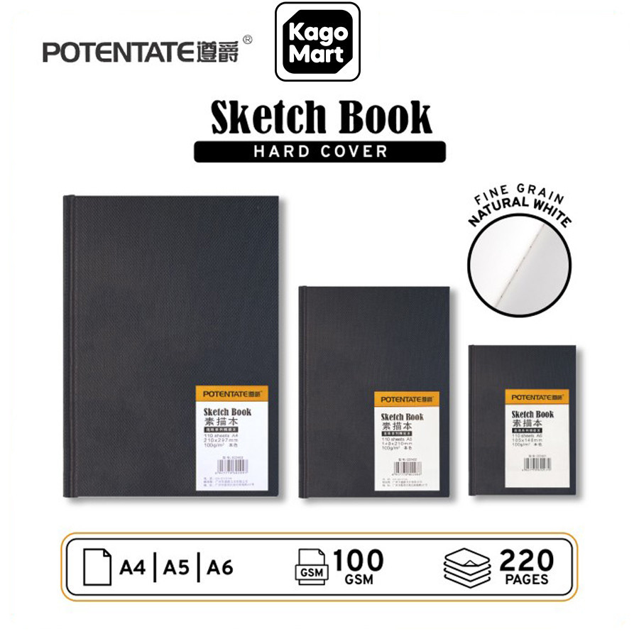 

[READY] Potentate Sketchbook Hard Cover A6 A5 A4 Buku Sketsa