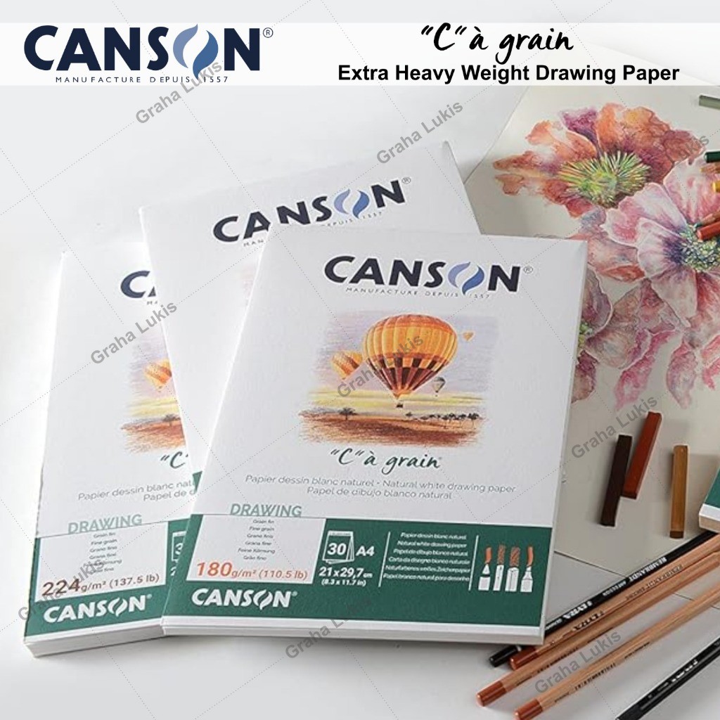 

[READY] Canson C a Grain A4 - 224 gsm Extra Heavy Weight Drawing Paper