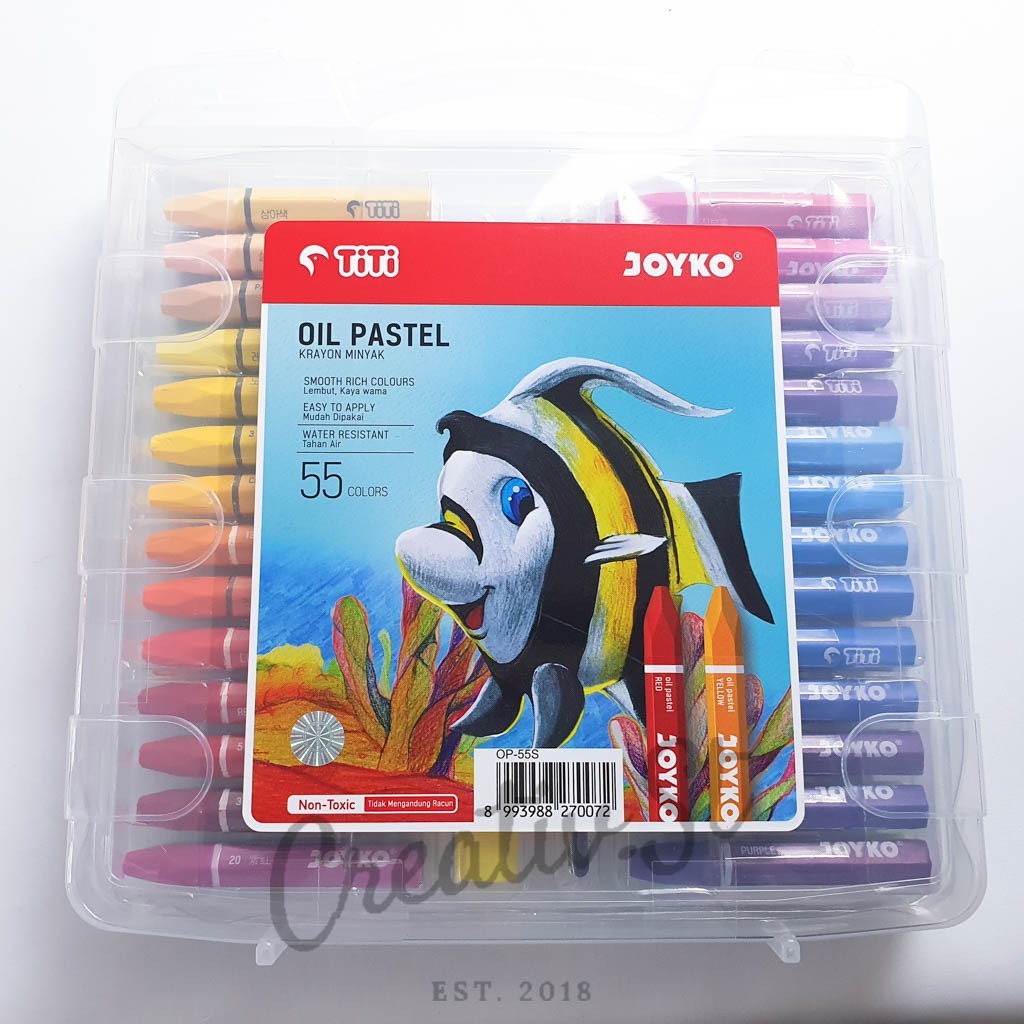 

[READY] JOYKO Crayon Oil Pastel 55 Warna Case